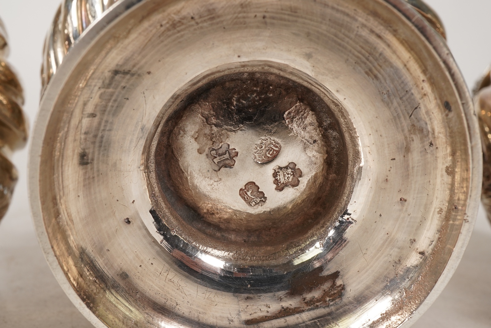 A pair of George II silver tea caddies and matching sugar box with covers, by Samuel Taylor